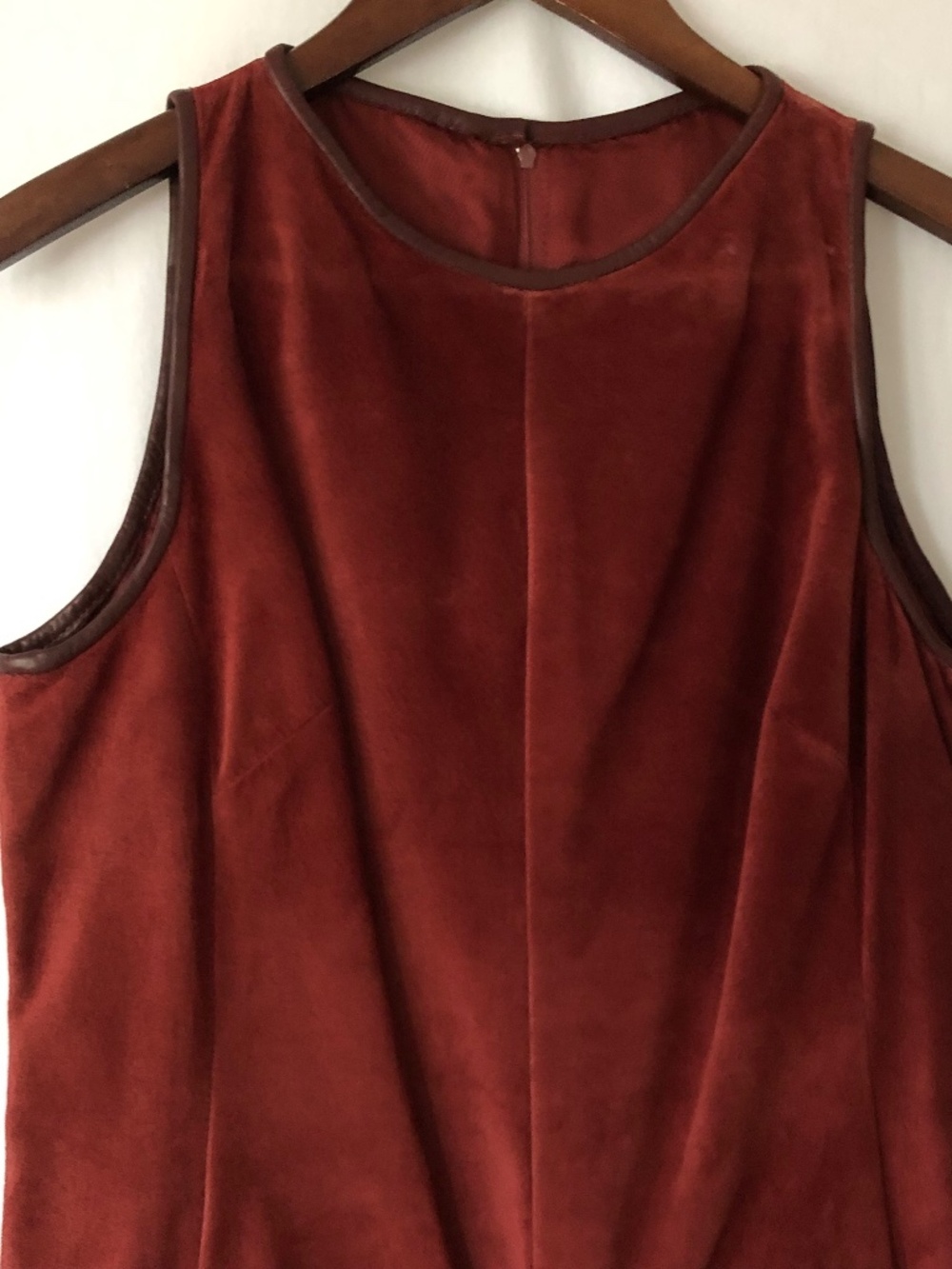 Danier Maroon Suede Sleeveless Shift Dress